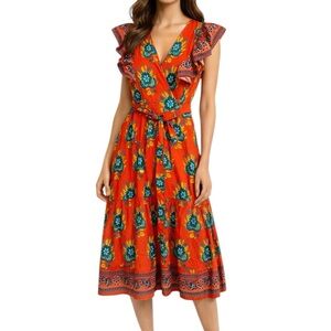 Anthropologie Kopal floral maxi dress size M